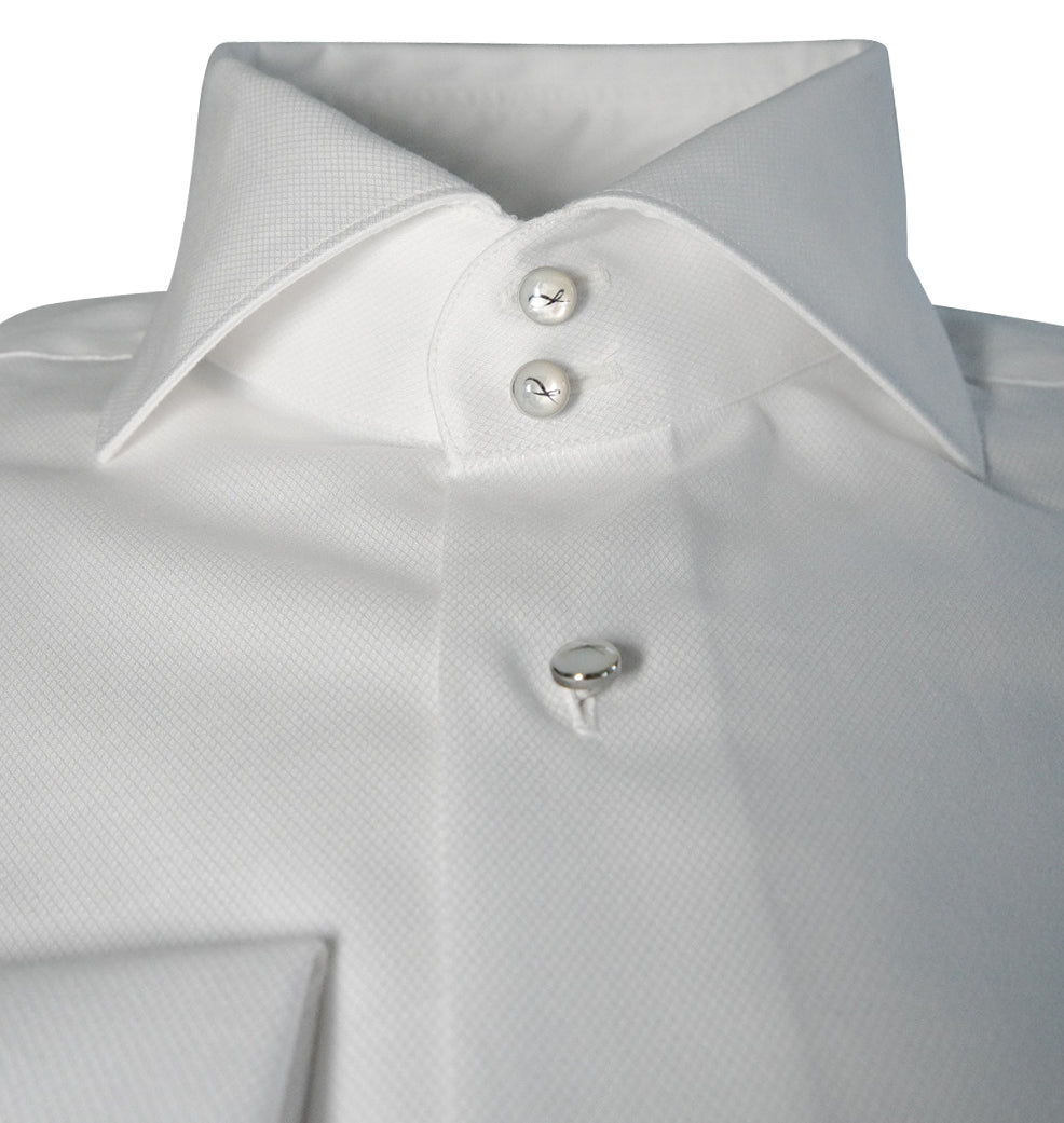 Tuxedo shirt guide - Sebastian Cruz Couture White Classico Signature shirt styled for black tie