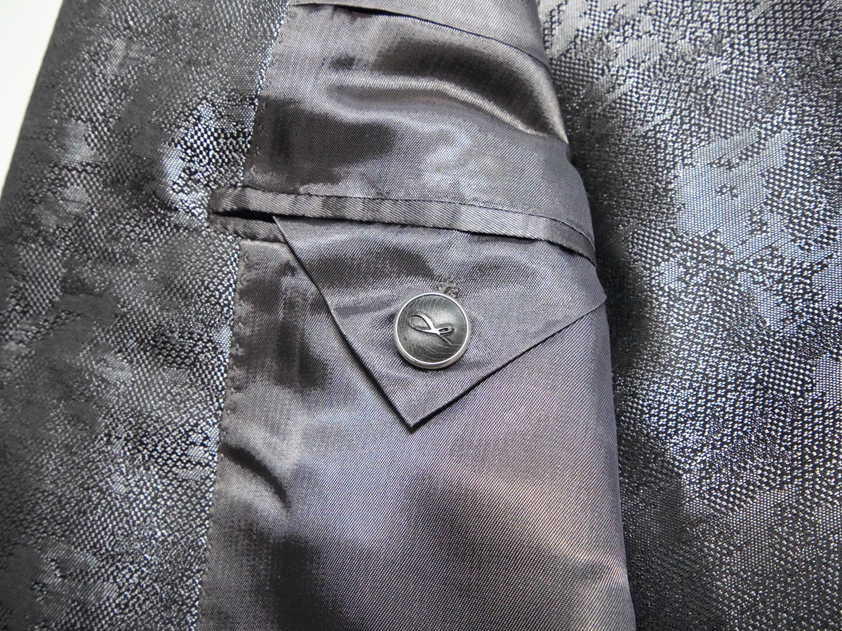 Nero Horn With Silver Tone Buttons For Dinner Jacket-5