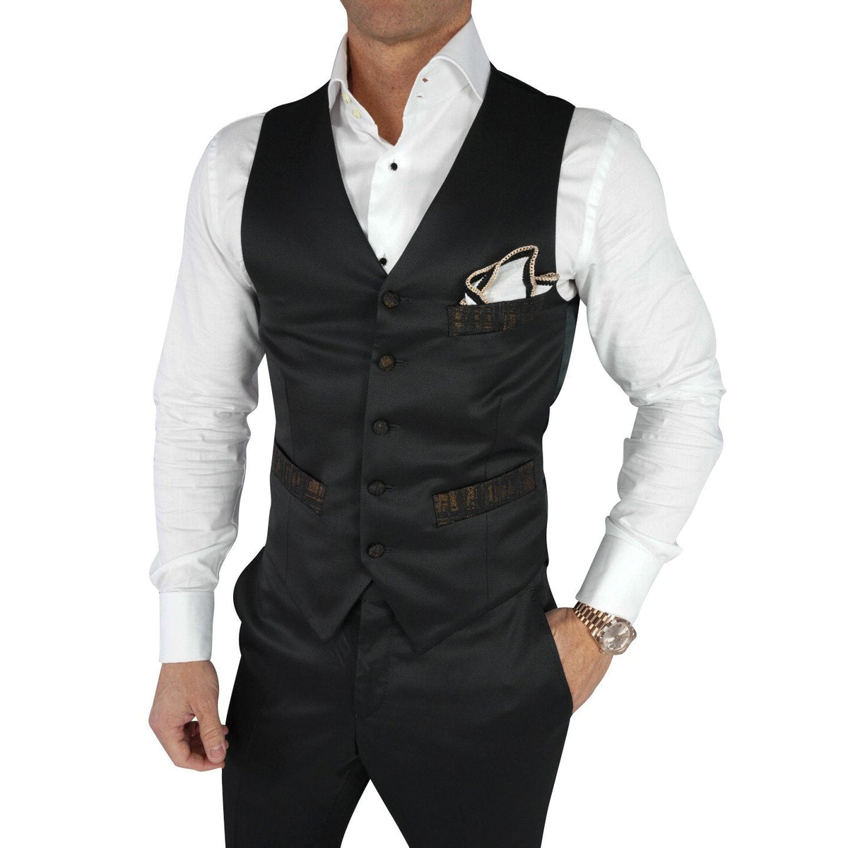 Black Bronze Astrato Naked Ciottoli Waistcoat @ The Vault-1