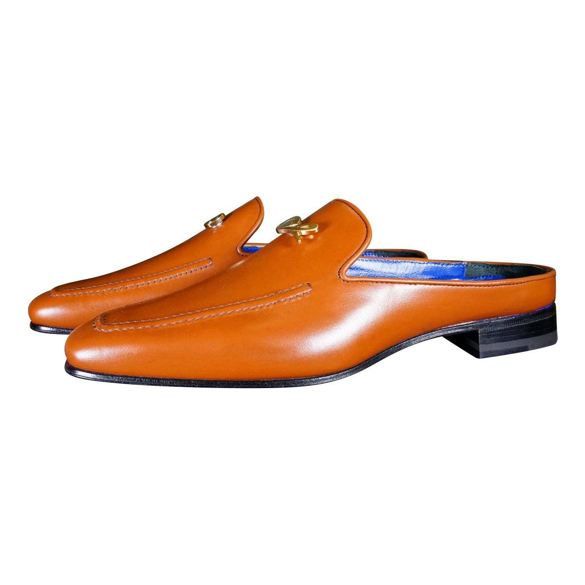 Caramello With Yellow Gold Hardware Leather Slippers-3