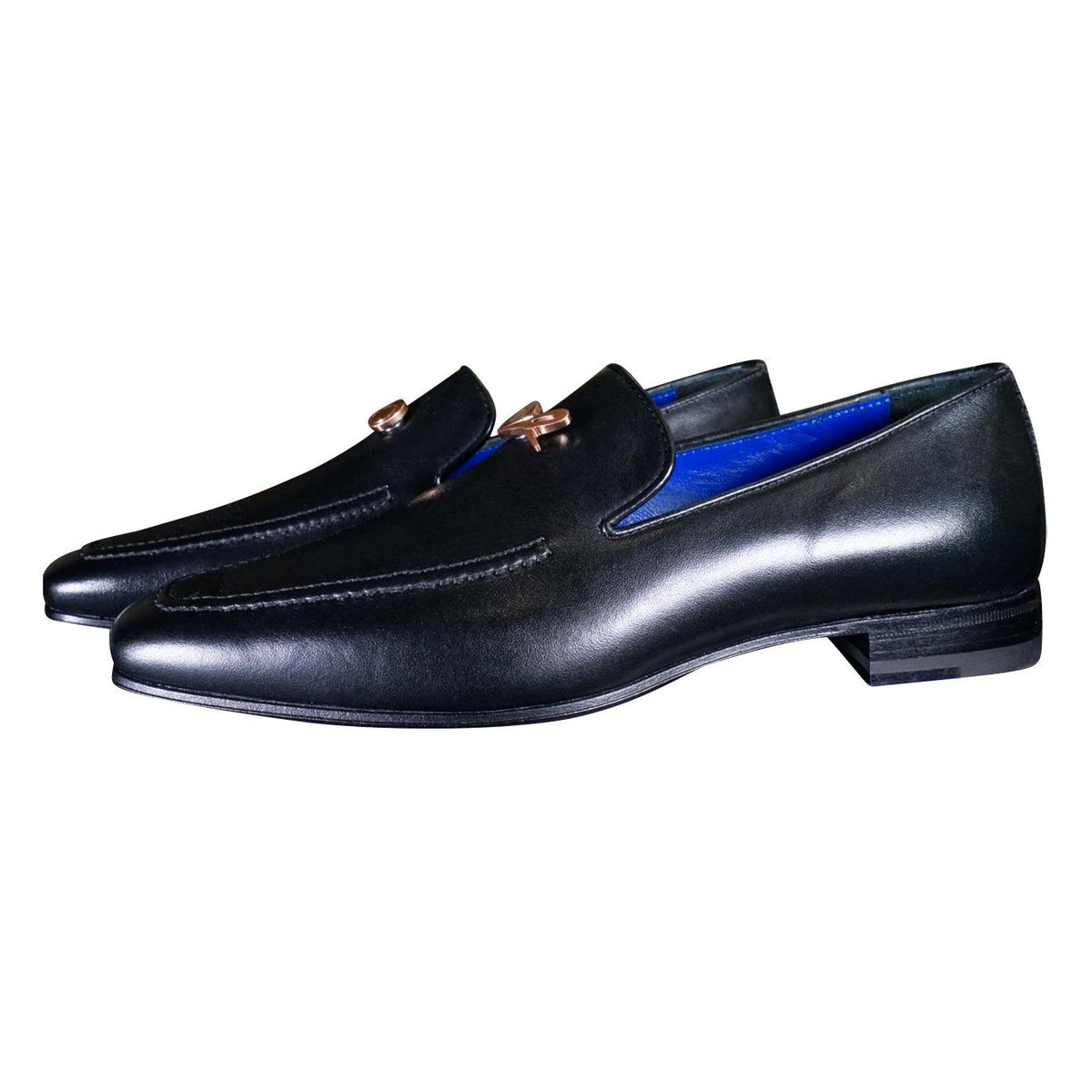 Nero Opal With Rose Gold Hardware Leather Loafer-4