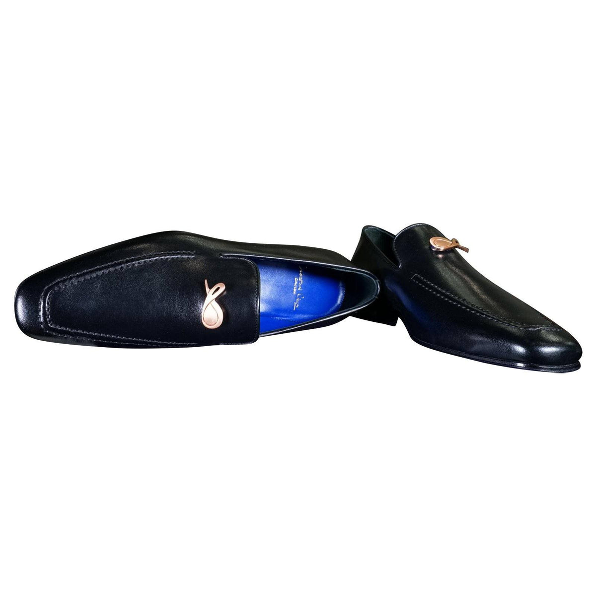 Nero Opal With Rose Gold Hardware Leather Loafer-5