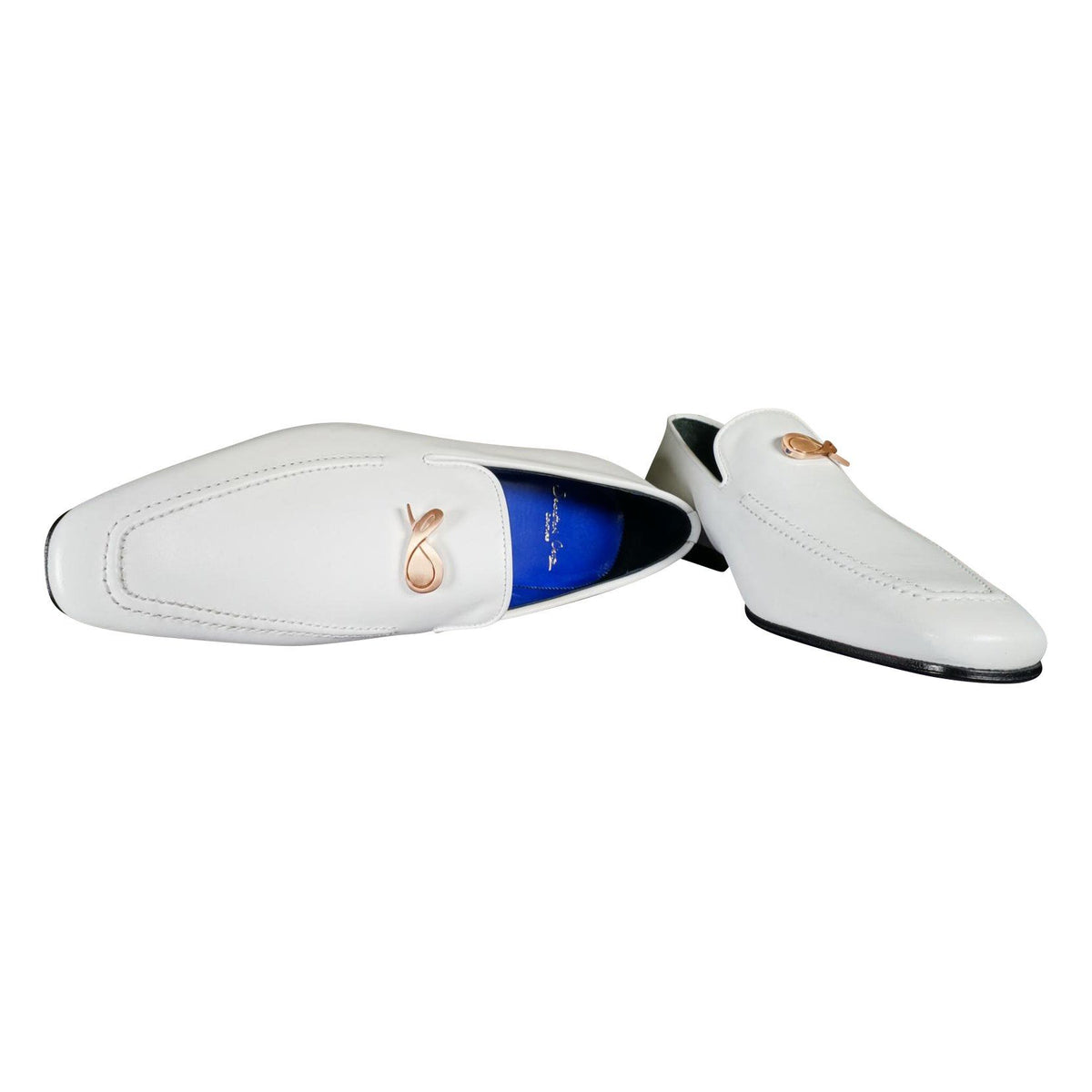 Bianco With Rose Gold Hardware Leather Loafers @ The Vault-4