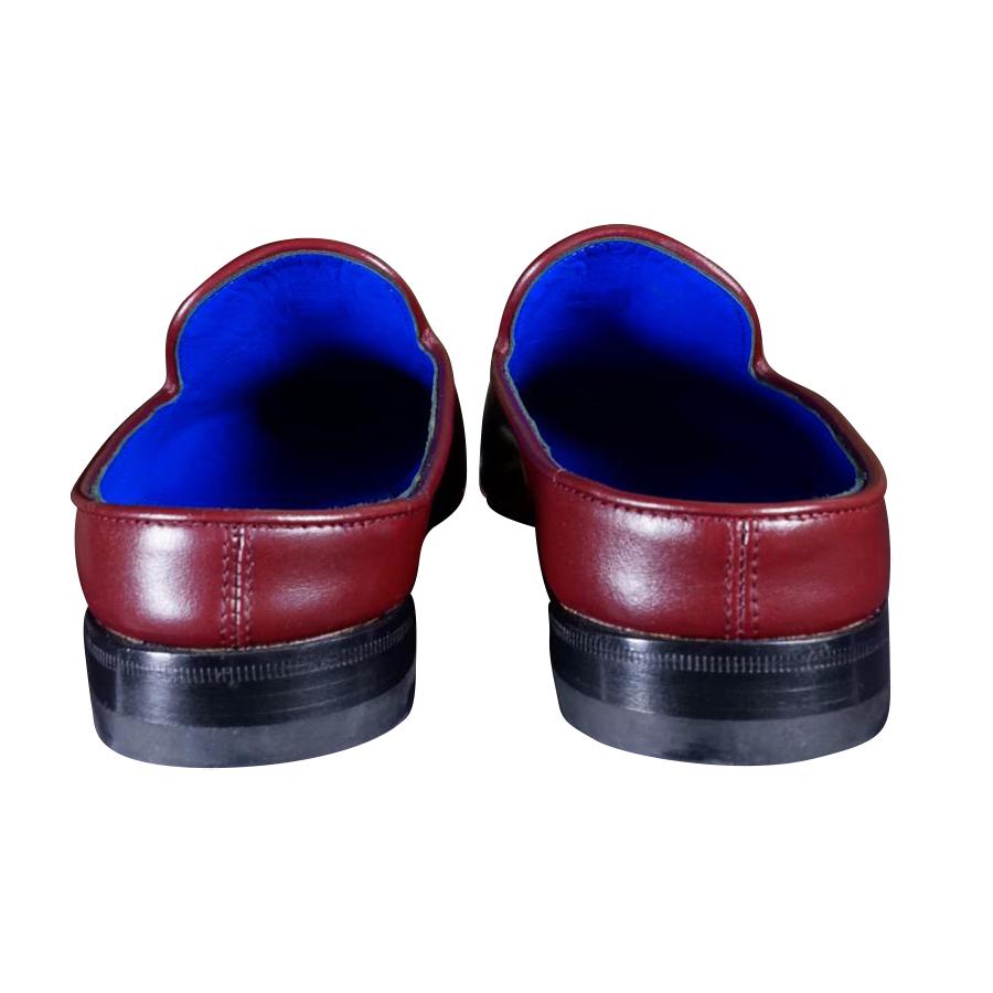Bordo With Rose Gold Hardware Leather Slippers-8