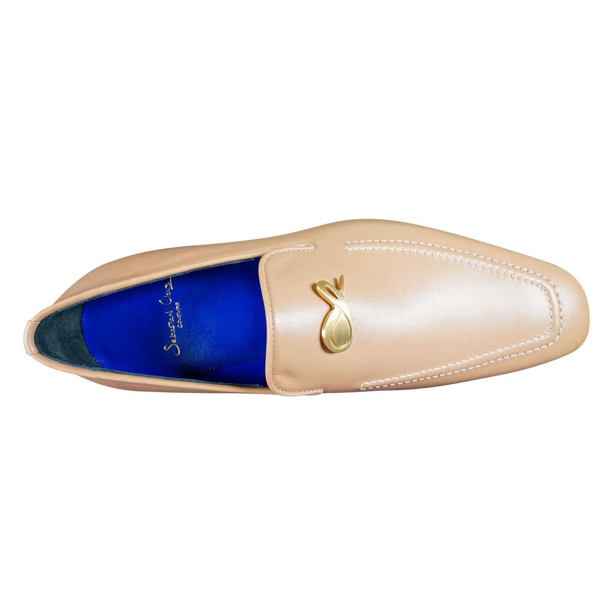 Latte With Yellow Gold Hardware Leather Loafers @ The Vault-7