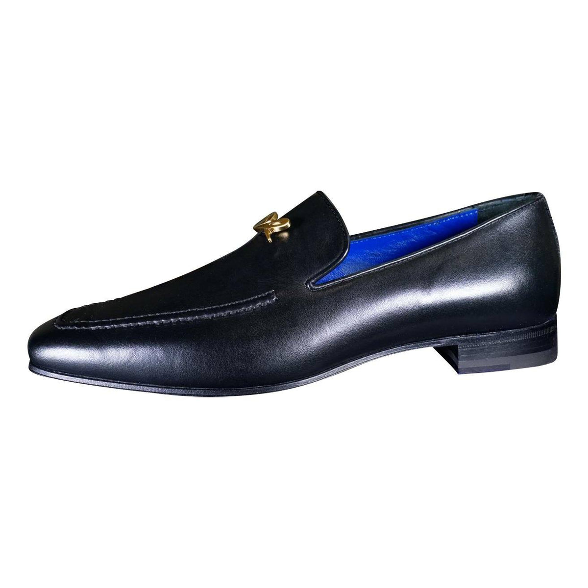 Nero Opal With Yellow Gold Hardware Leather Loafer-7