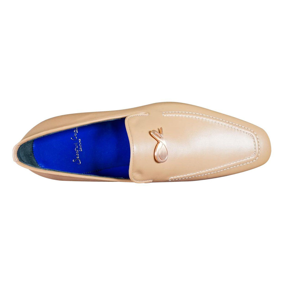 Latte With Rose Gold Hardware Leather Loafers-7