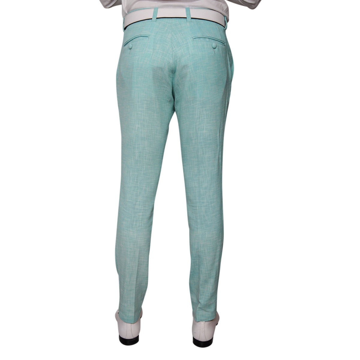 Blu Ciano Lino Tweed Trousers @ The Vault-5