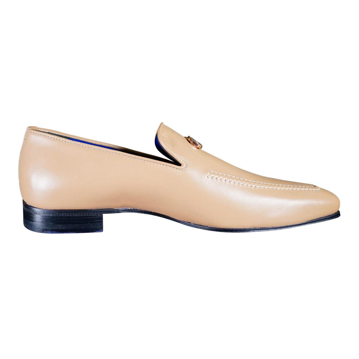 Latte With Rose Gold Hardware Leather Loafers-8