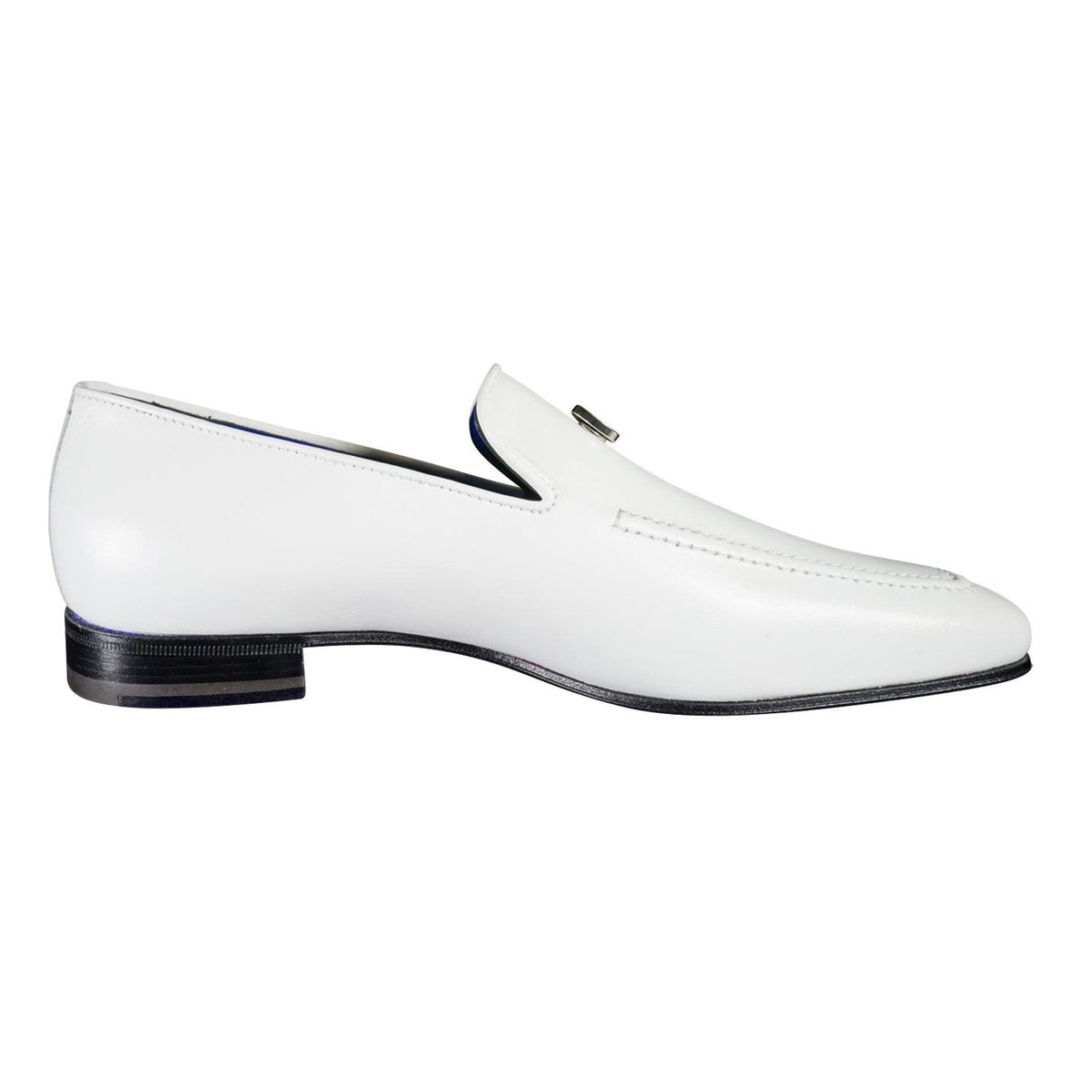 Bianco With Silver Hardware Leather Loafers @ The Vault-8