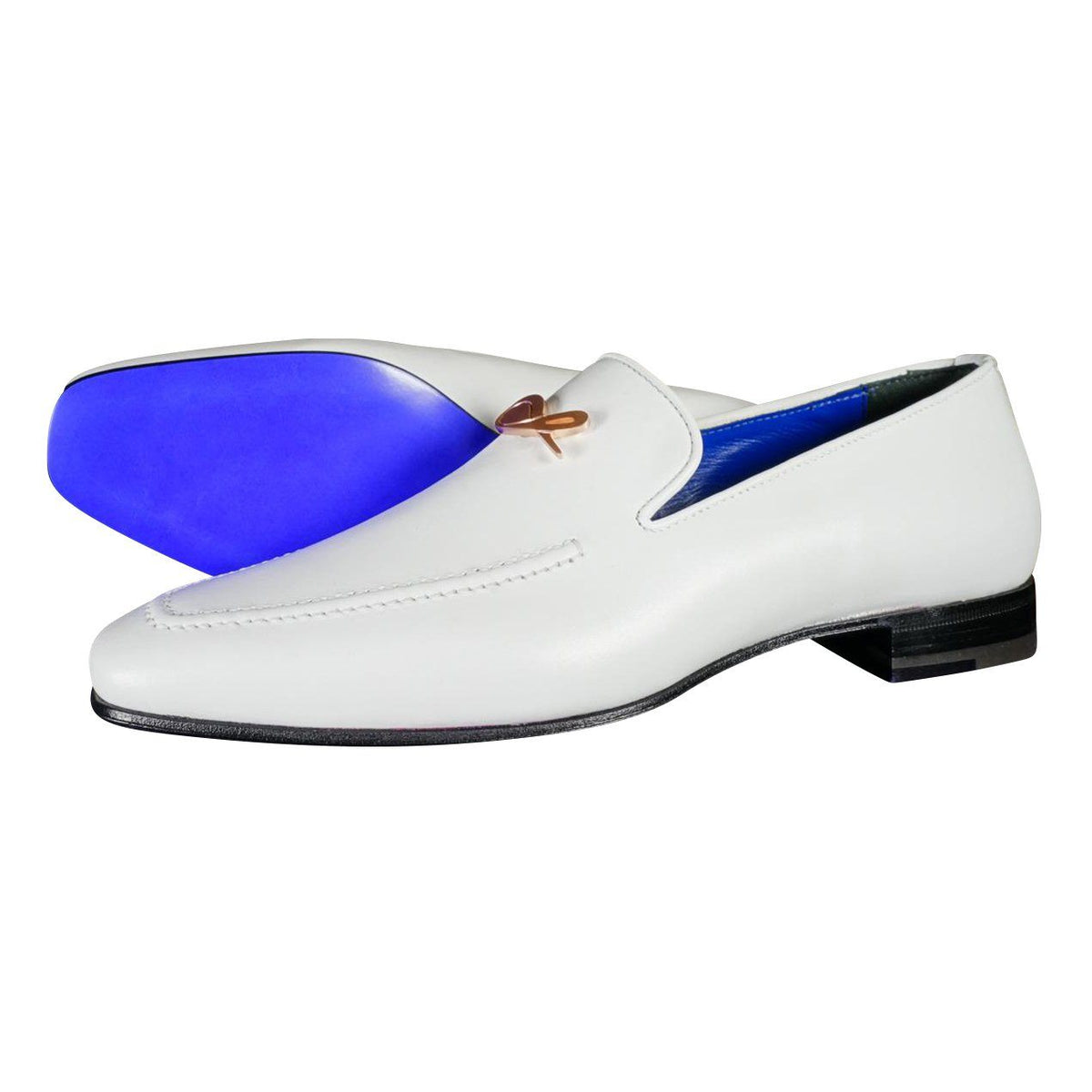 Bianco With Rose Gold Hardware Leather Loafers @ The Vault-1