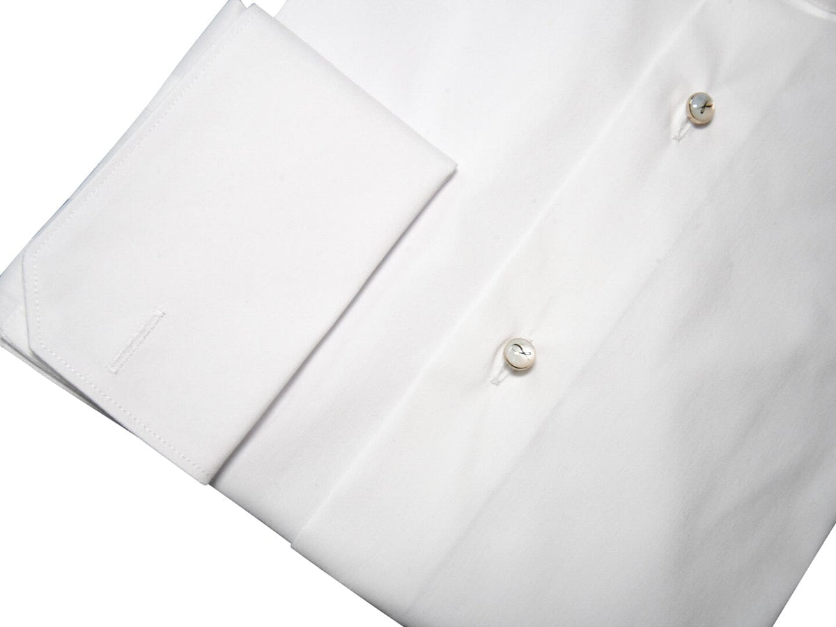 White Classico Signature Gold Tuxedo Shirt-4