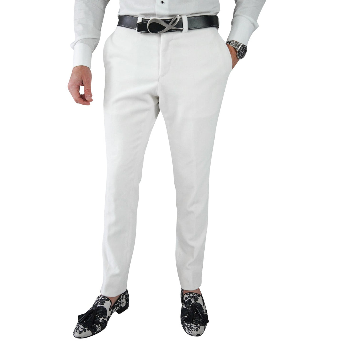 White Velvet Trousers-3