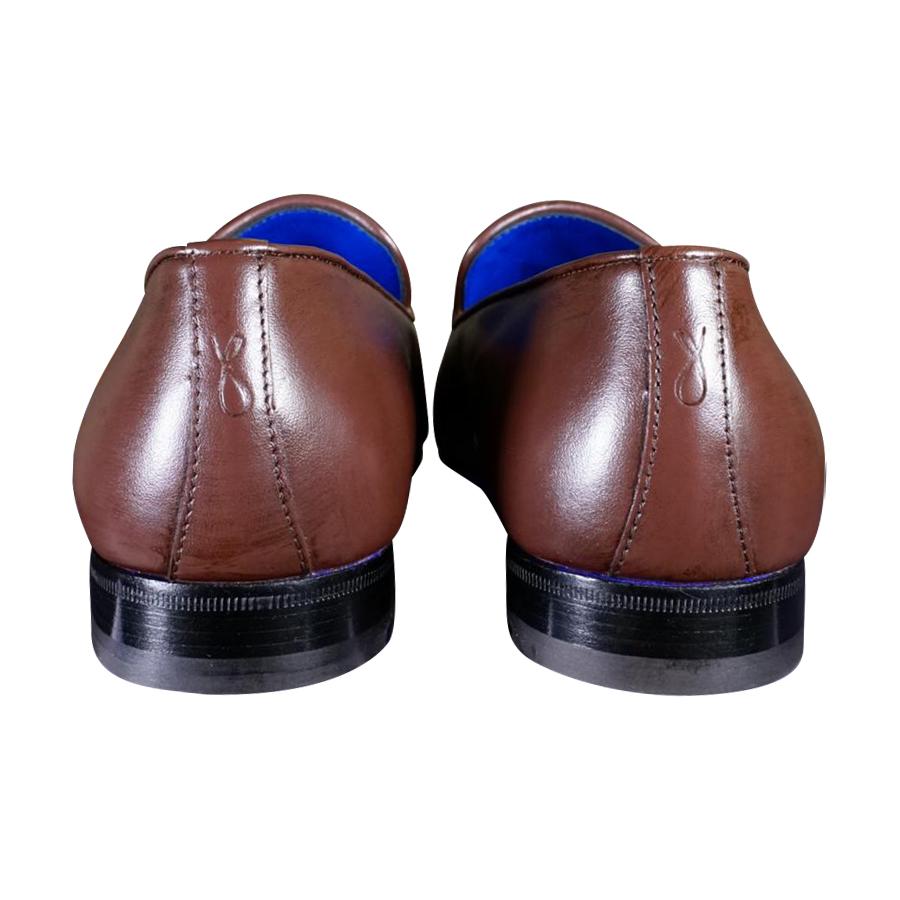 Cacao With Silver Hardware Leather Loafers-6