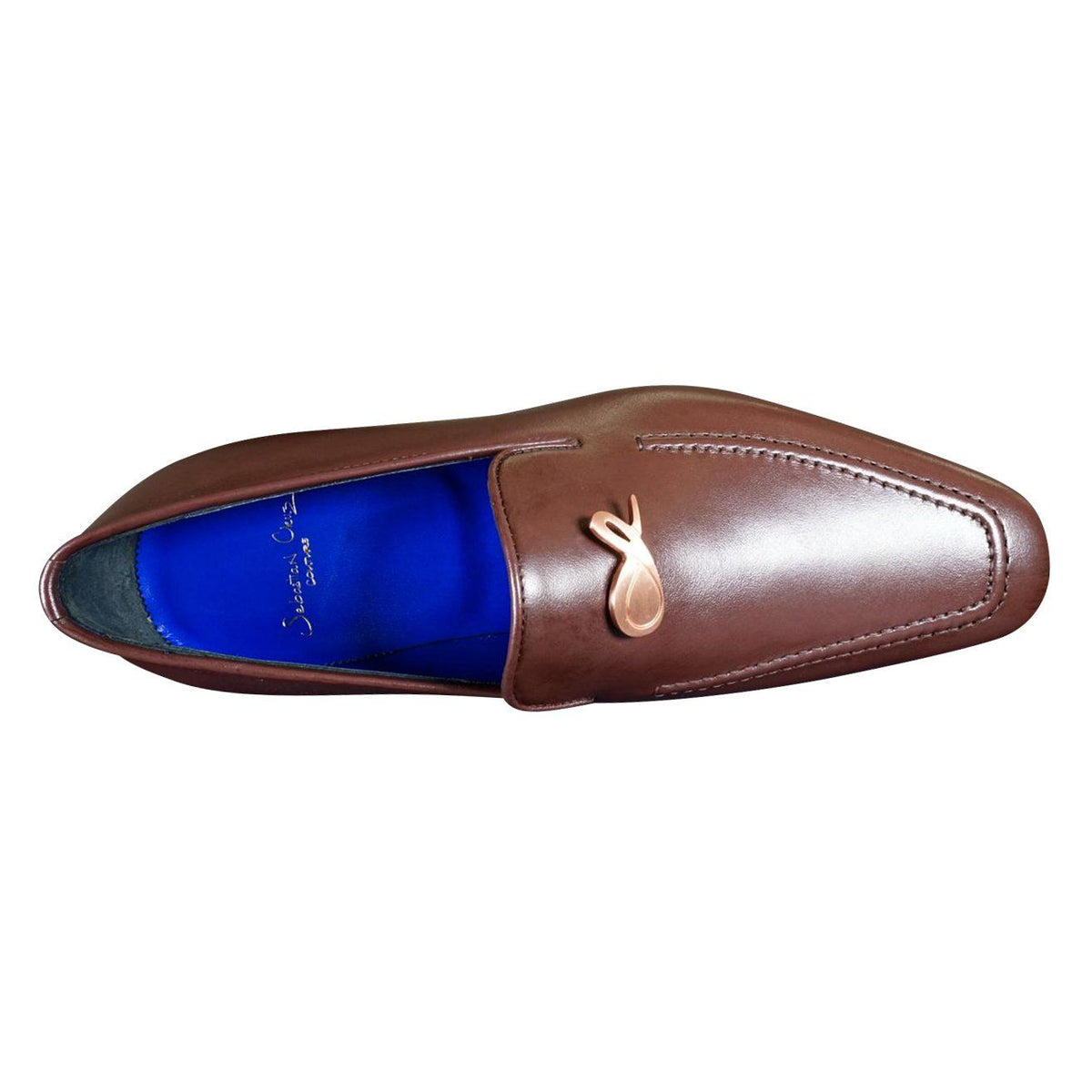 Cacao With Rose Gold Hardware Leather Loafers-9