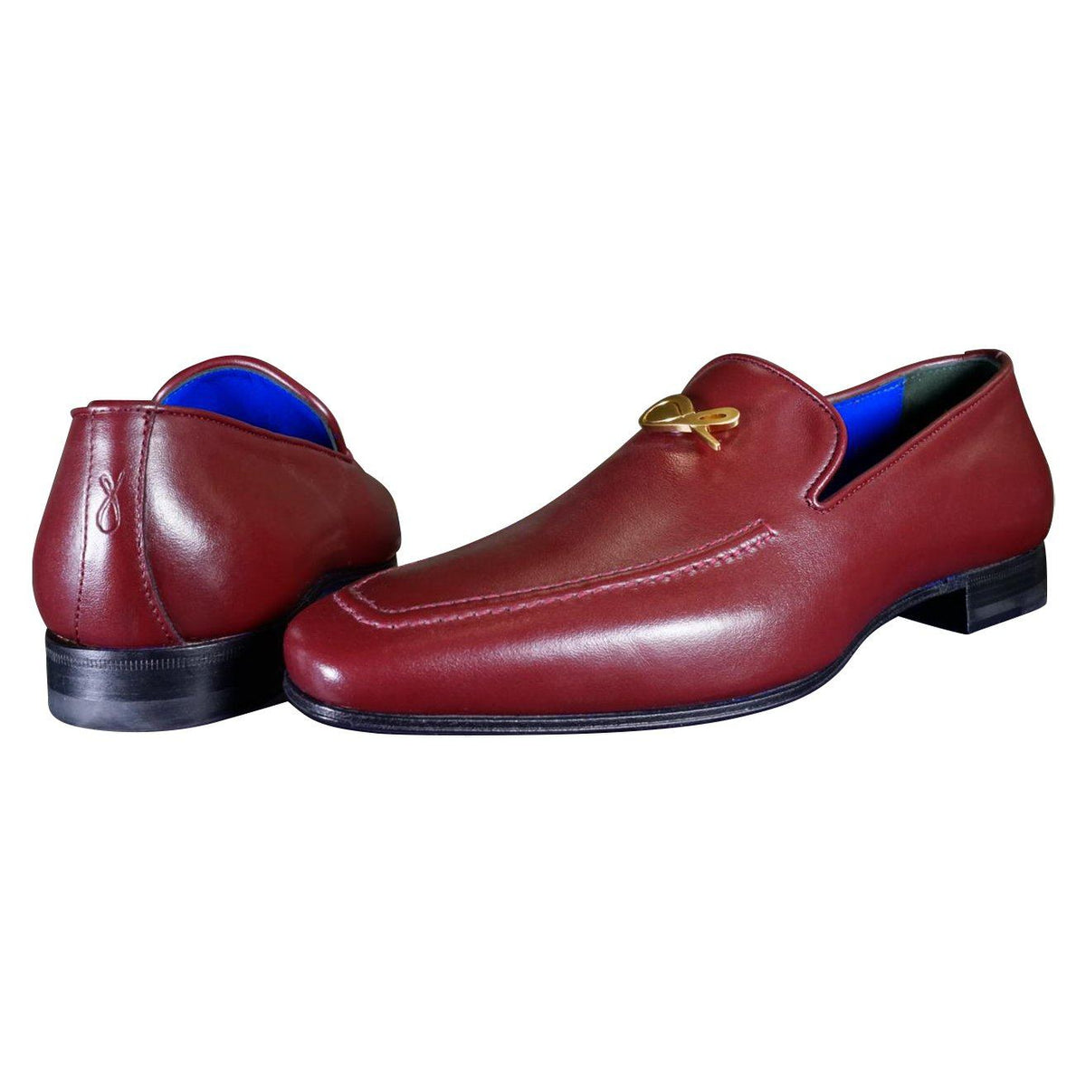 Bordo With Yellow Gold Hardware Leather Loafers-5