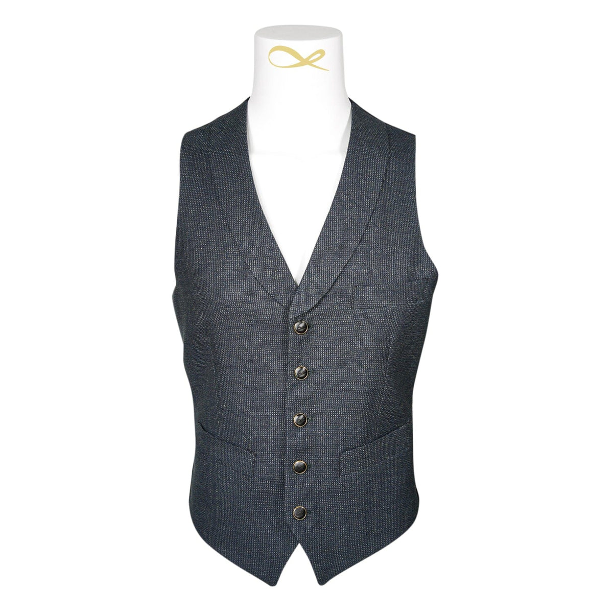 Midnight Jade Tweed Ciottoli Waistcoat @ The Vault