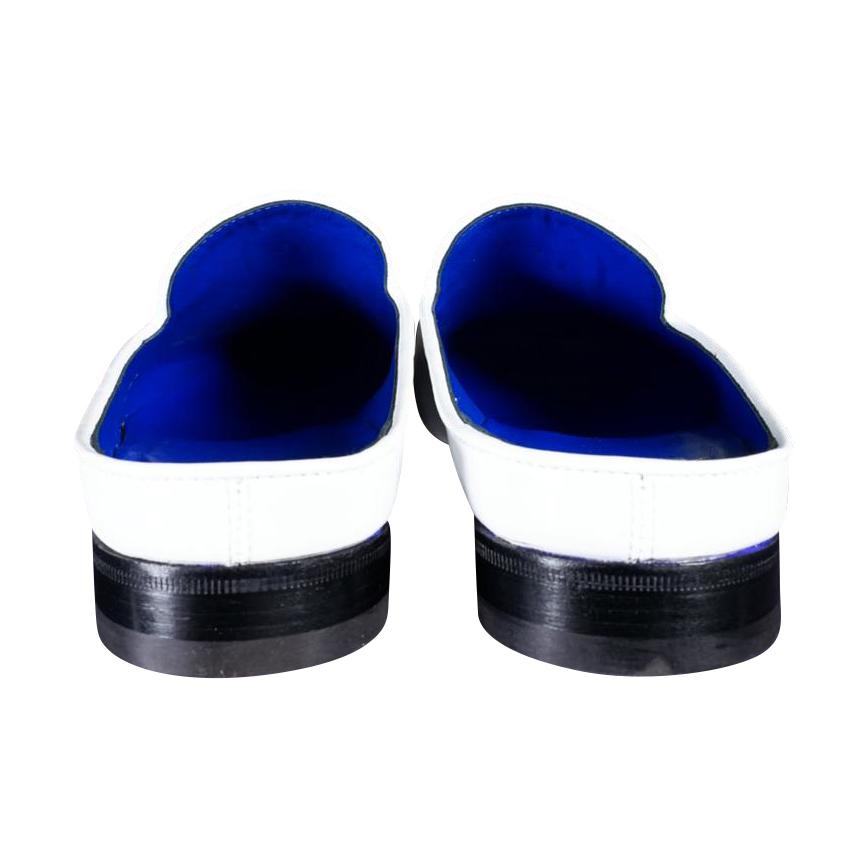 Bianco With Rose Gold Hardware Leather Slippers-9