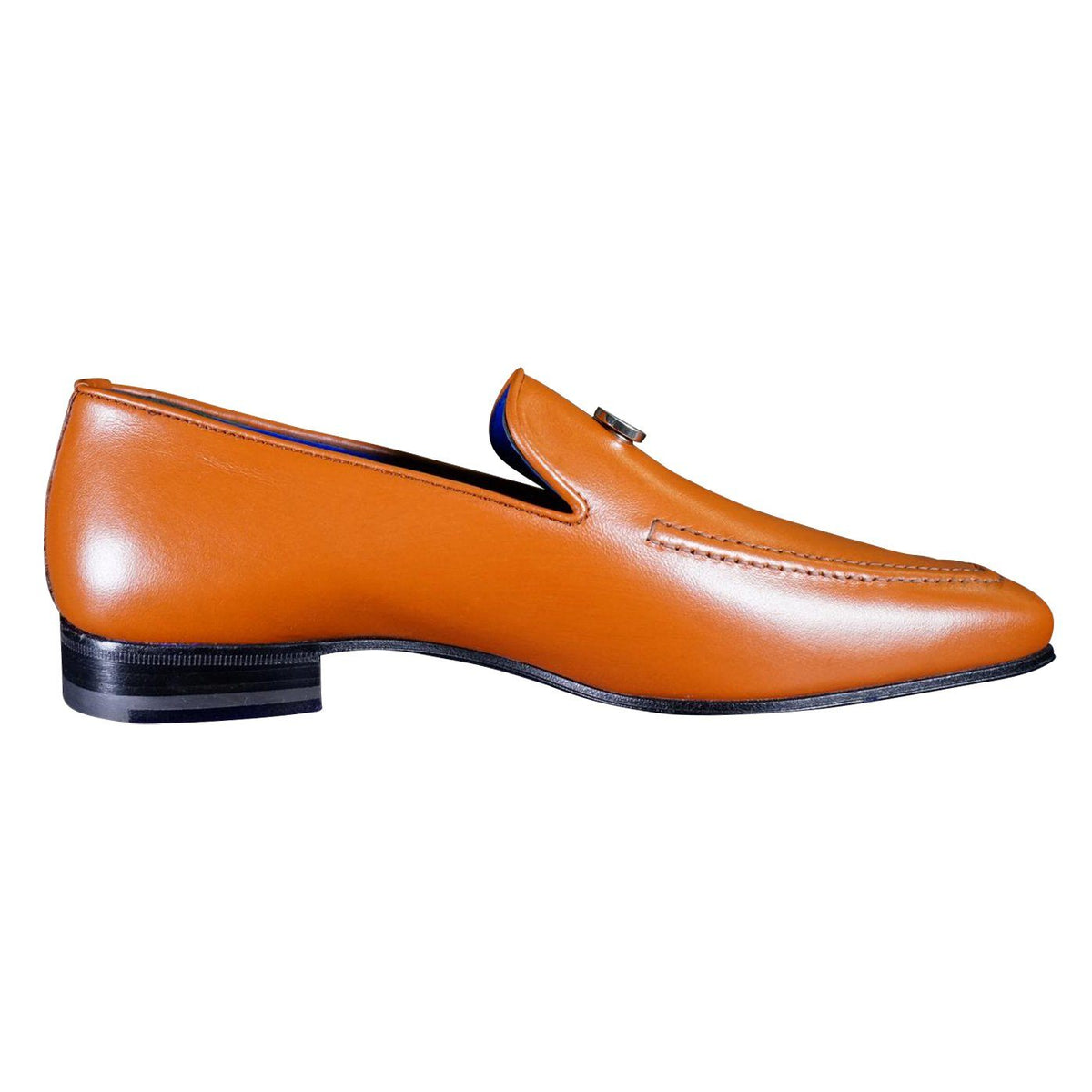 Caramello With Silver Hardware Leather Loafers-8