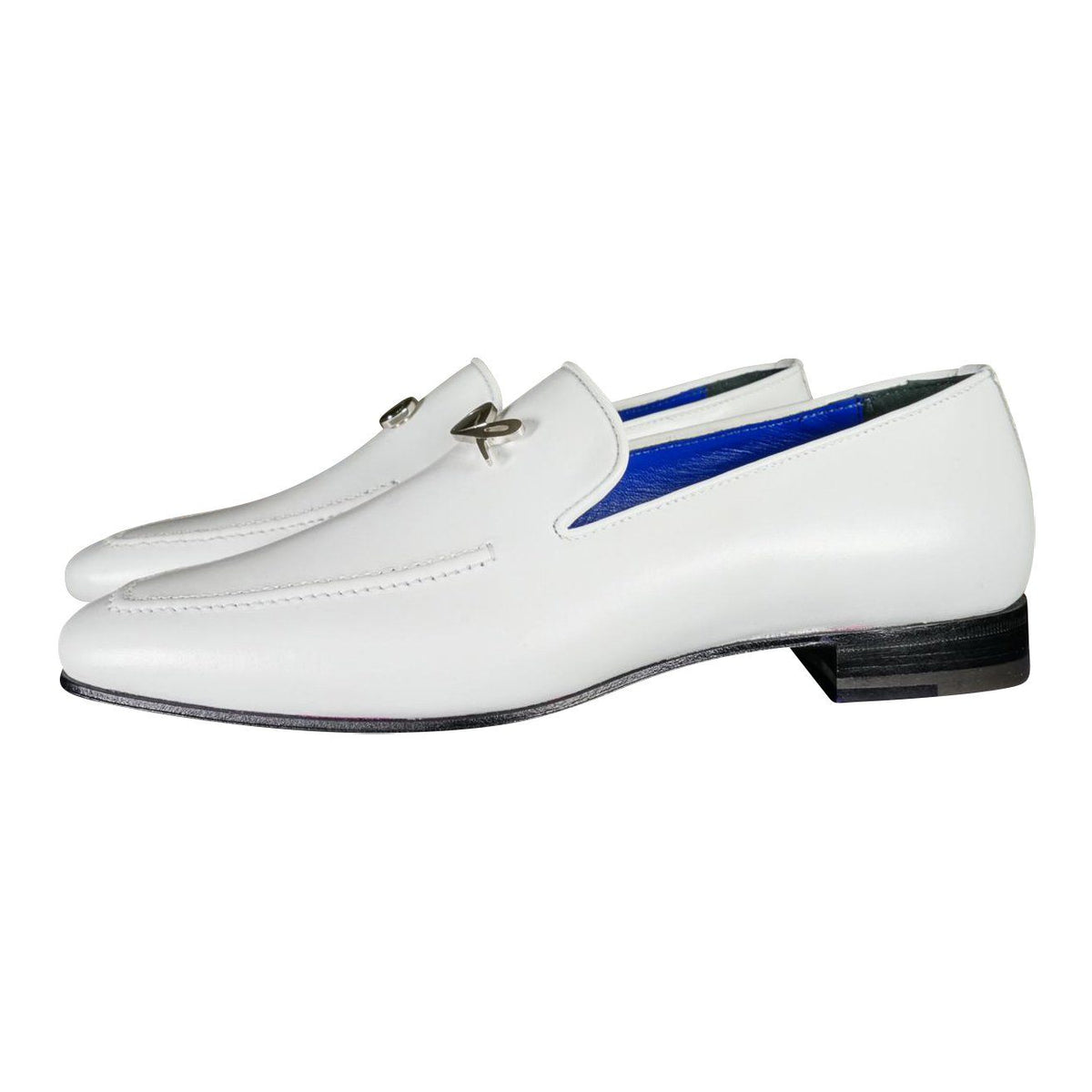 Bianco With Silver Hardware Leather Loafers @ The Vault-4