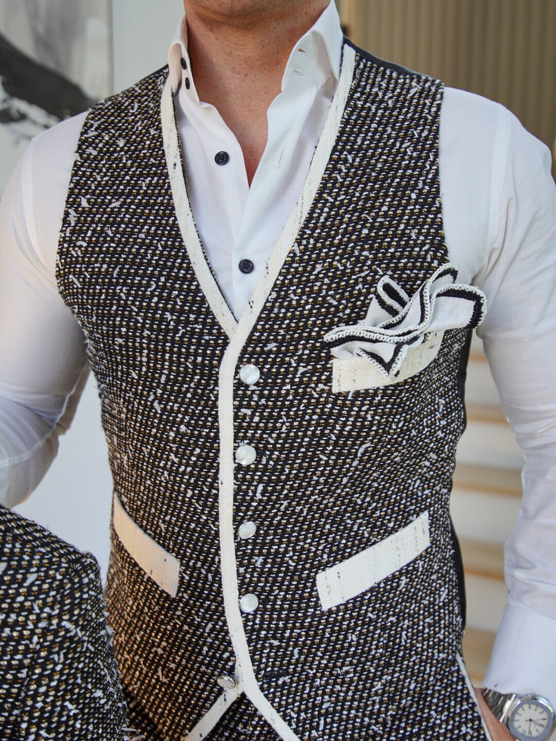 Tourmaline Boucle Ciottoli Waistcoat-2