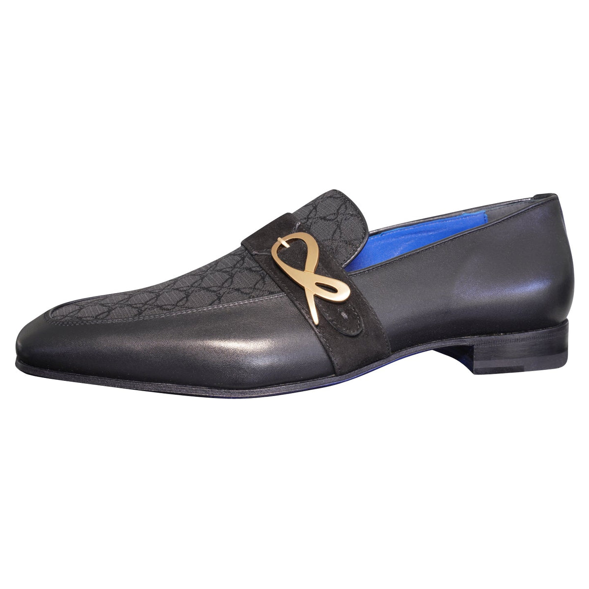 Raven Nero Logo Monk Loafers With Yellow Gold Buckle-7