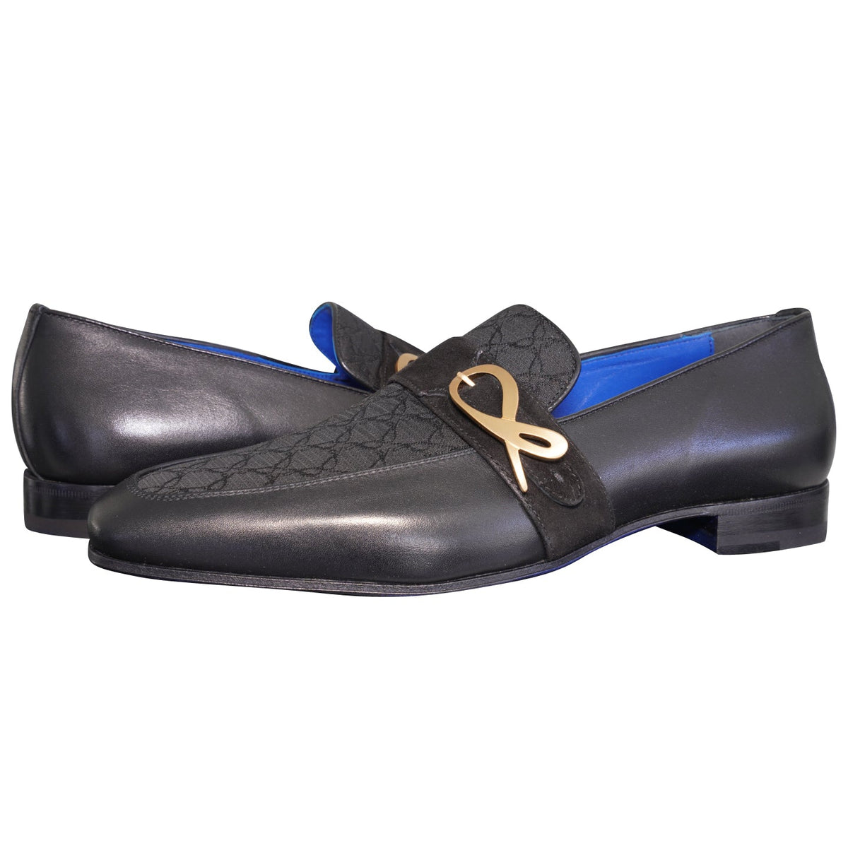 Raven Nero Logo Monk Loafers With Yellow Gold Buckle-4
