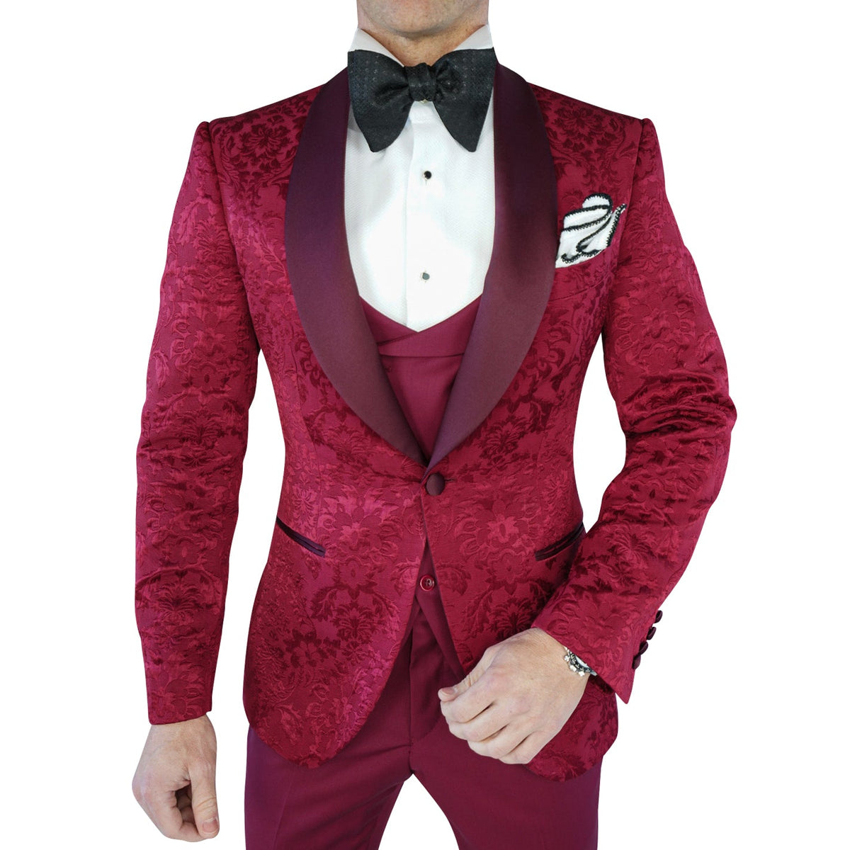 Burgundy Fiore Dinner Jacket @ The Vault-1