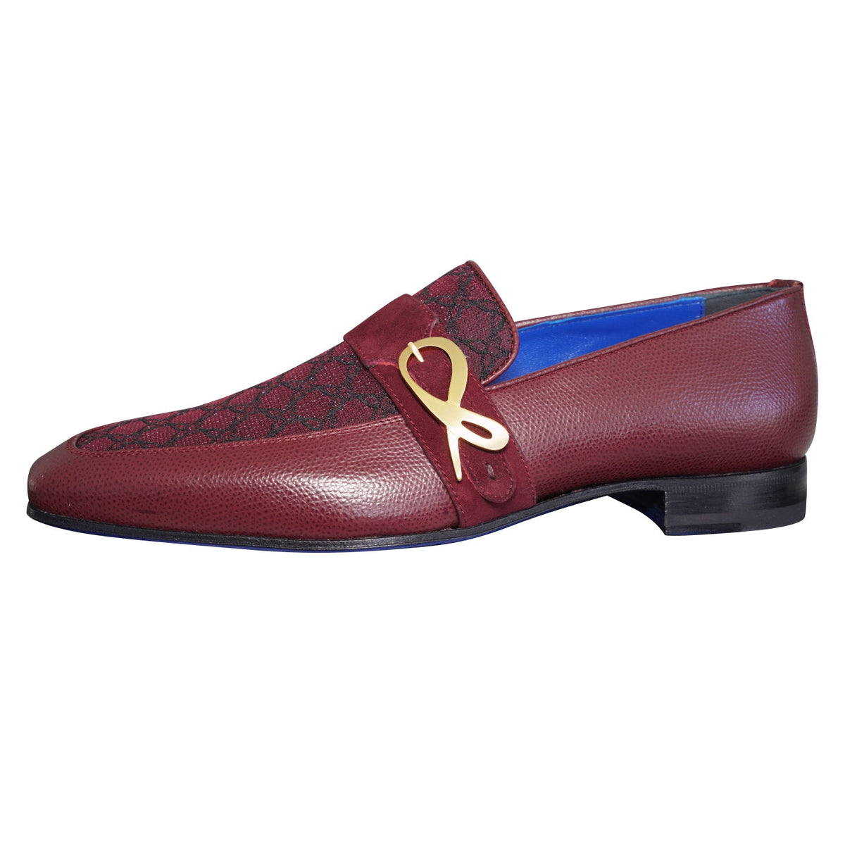 Vino Logo Monk Strap Loafer With Gold Buckle-7