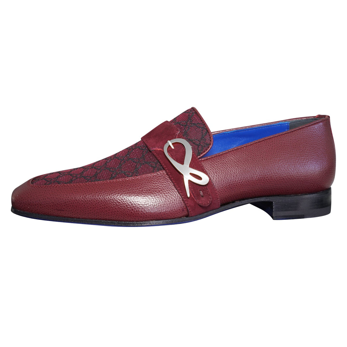 Vino Logo Monk Strap Loafer With Silver Buckle-6