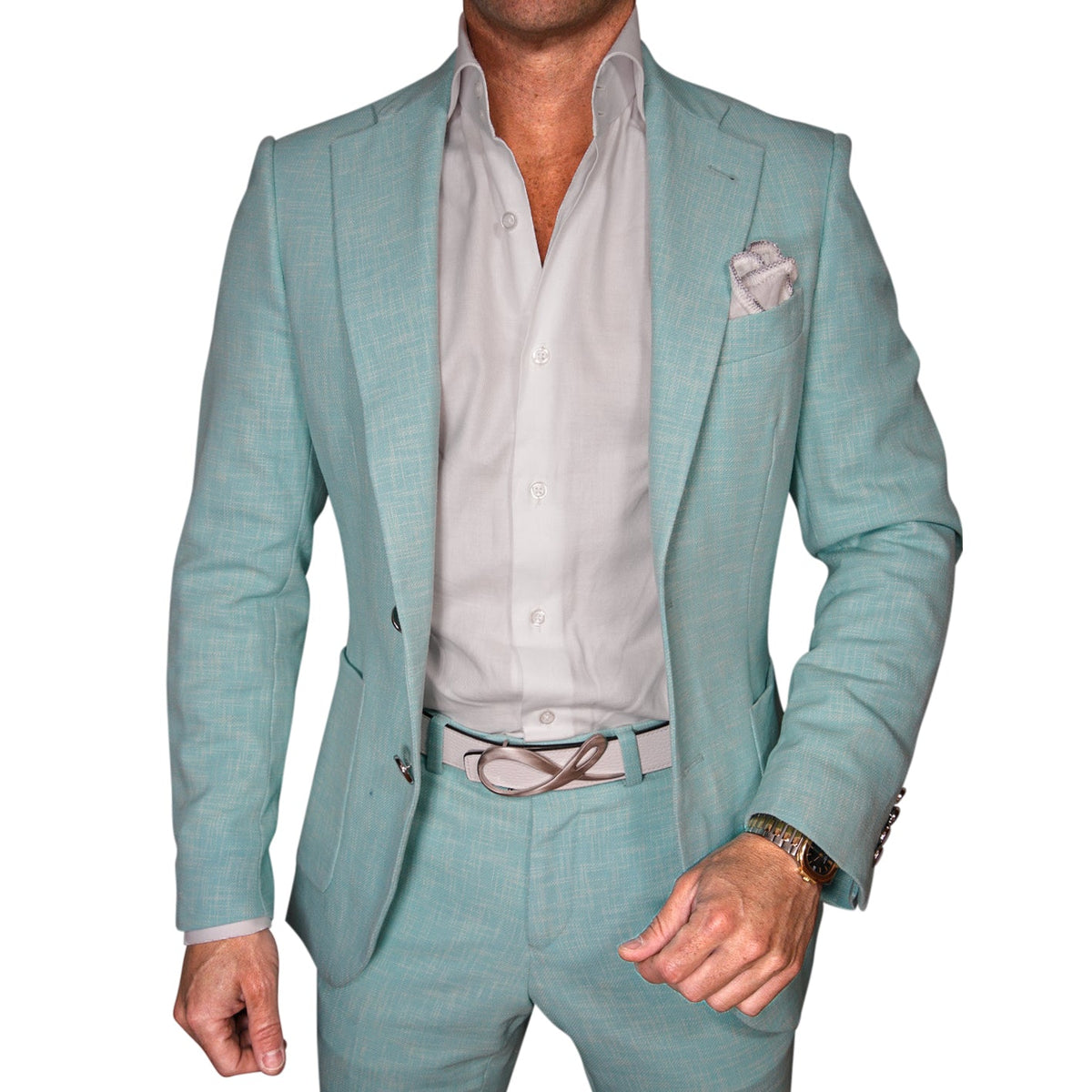 Blu Ciano Lino Tweed Sport Jacket @ The Vault-4