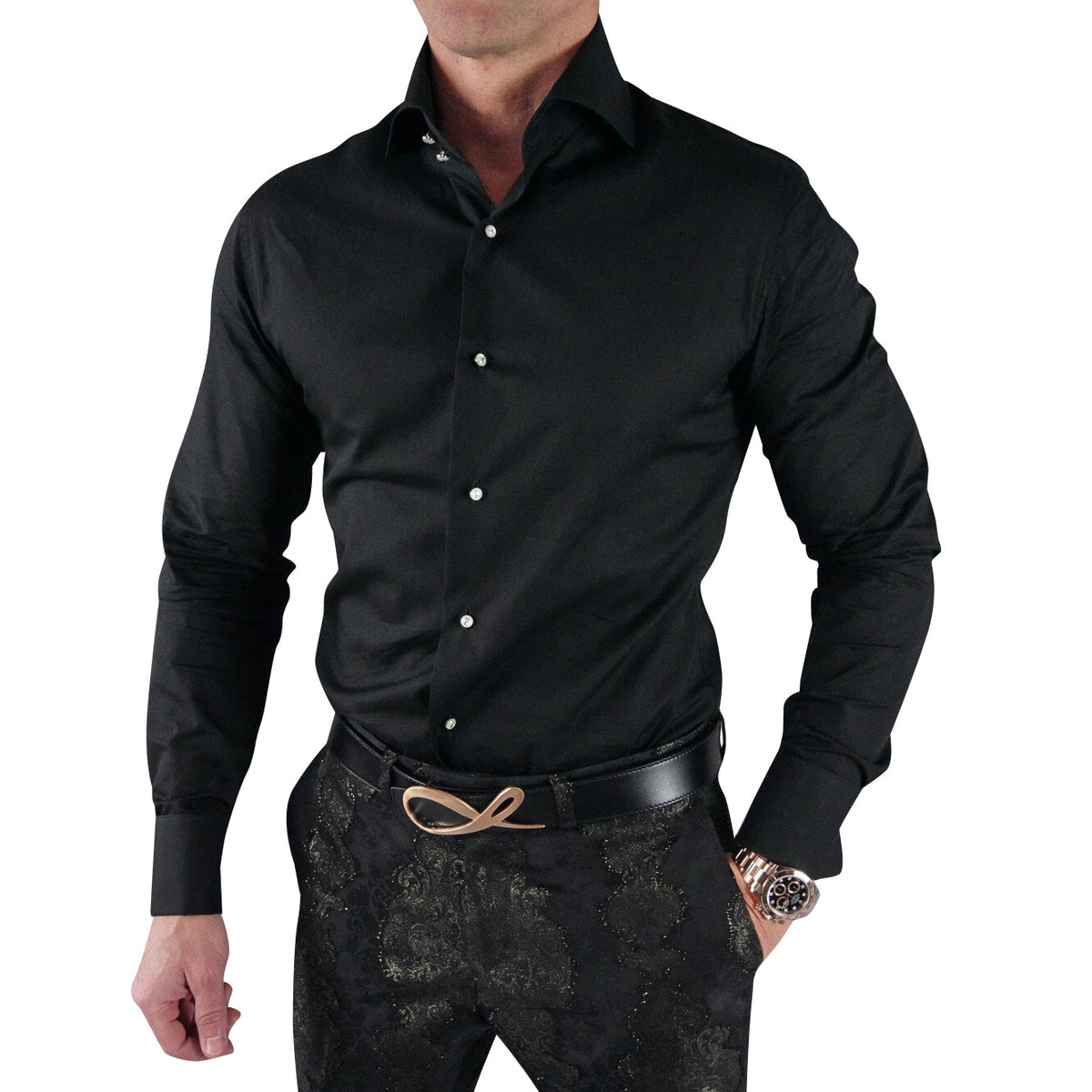 Black Classico Signature Tuxedo Shirt @ The Vault-1