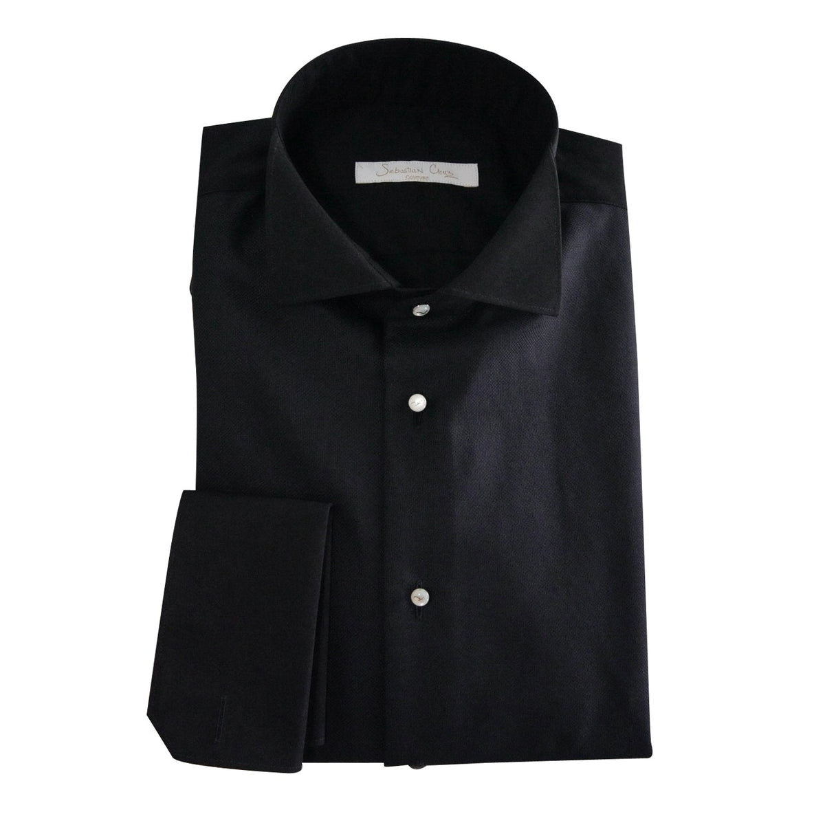 Black Evento Signature Tuxedo Shirt-3