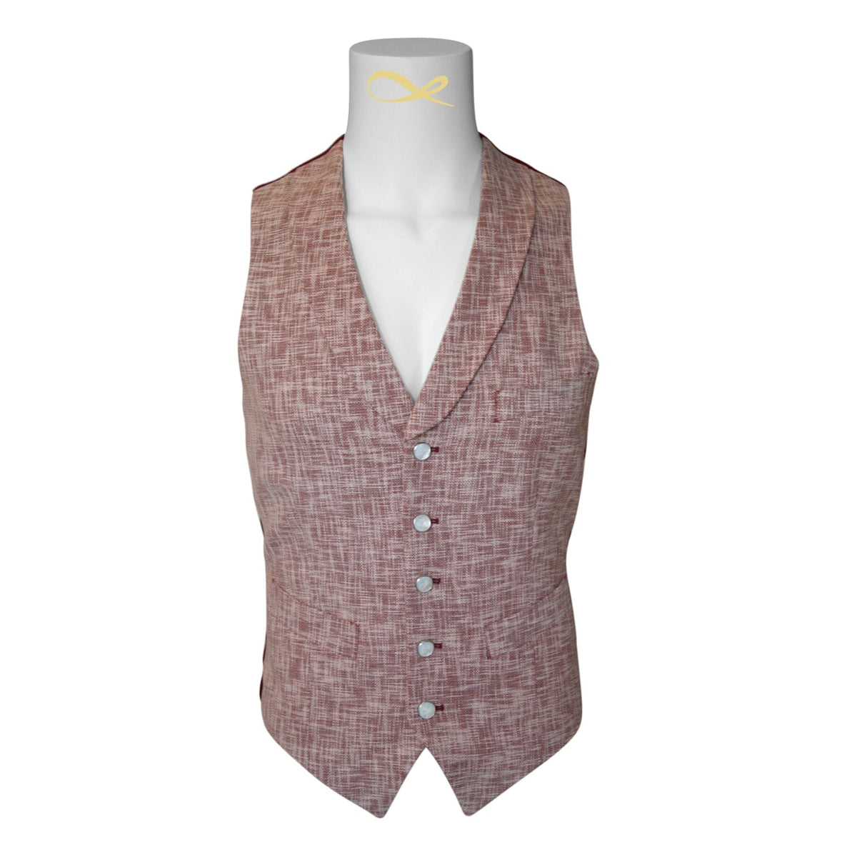 Faded Alizarin Tweed Ciottoli Waistcoat @ The Vault-3