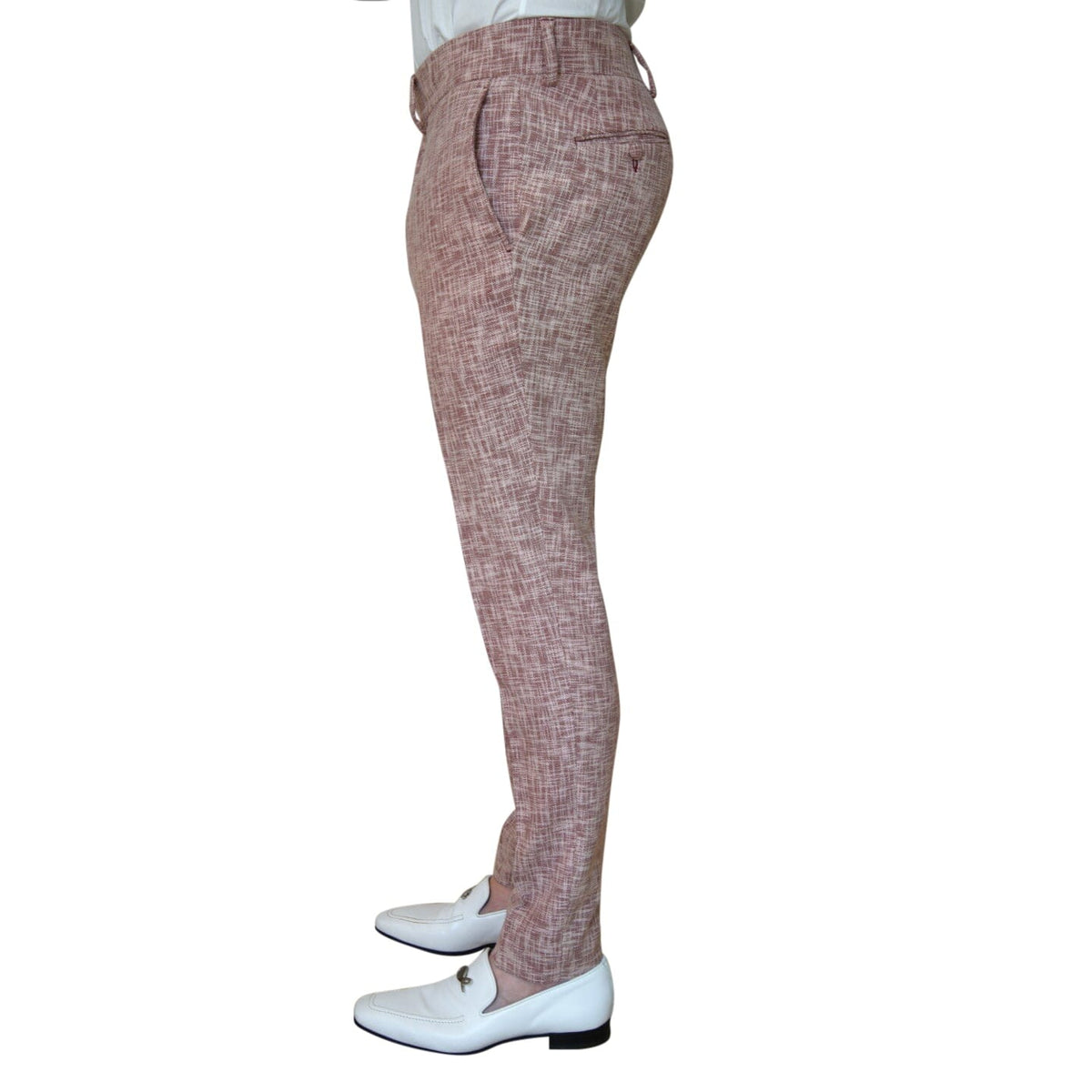 Faded Alizarin Lino Tweed Trousers @ The Vault-3