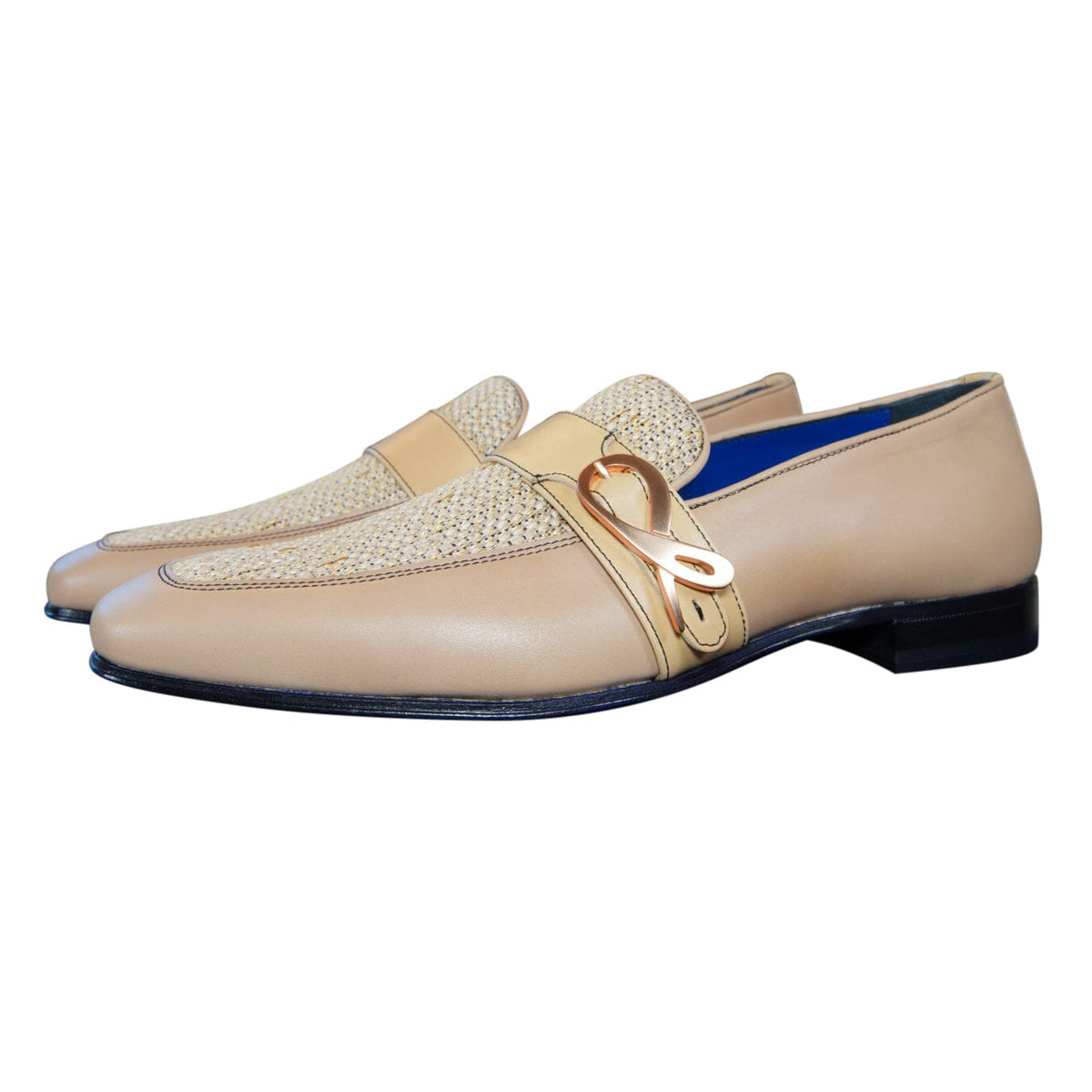 Tan Cestino Monk Rose Gold Loafer @ The Vault-2