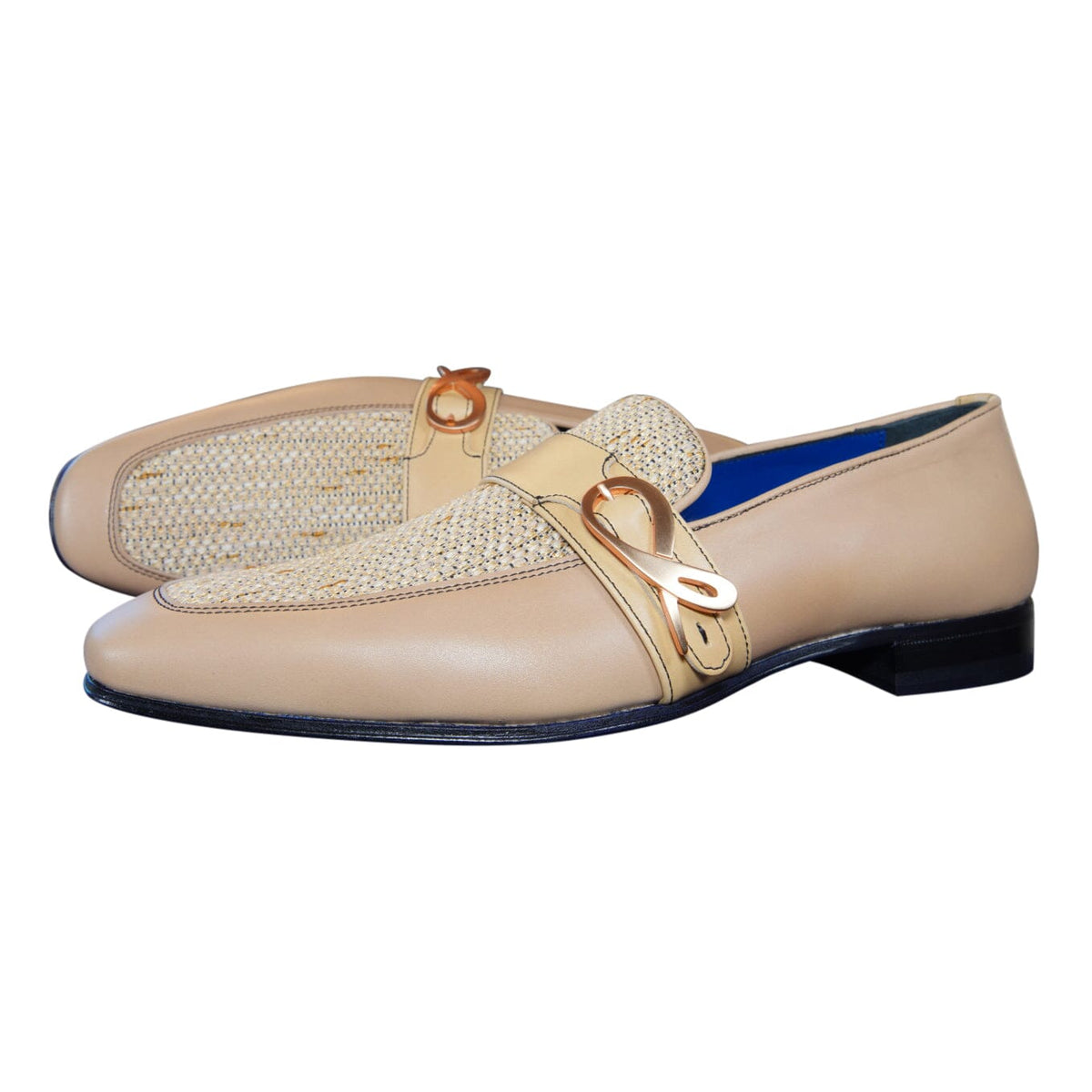 Tan Cestino Monk Rose Gold Loafer @ The Vault-4