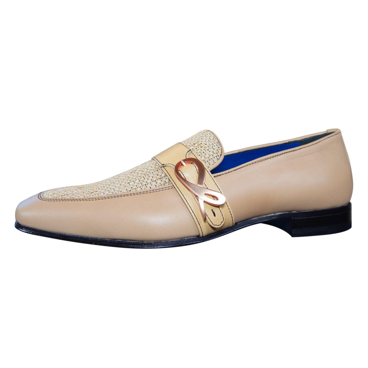 Tan Cestino Monk Rose Gold Loafer @ The Vault-5