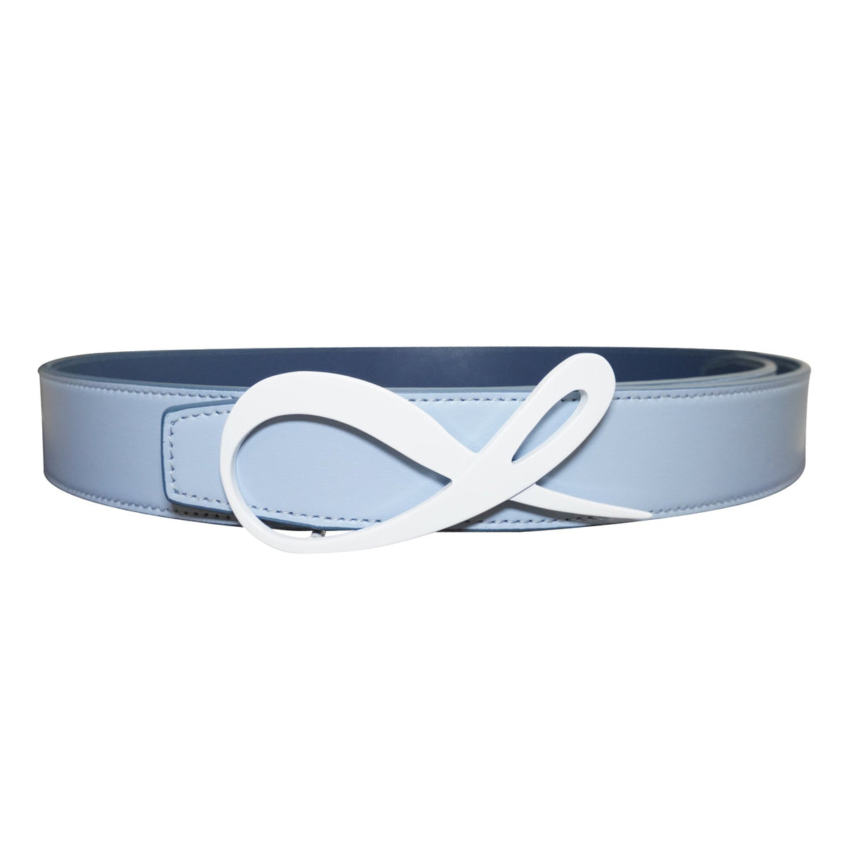 Aegean Blu Maya White Enamel Reversible Belt-2