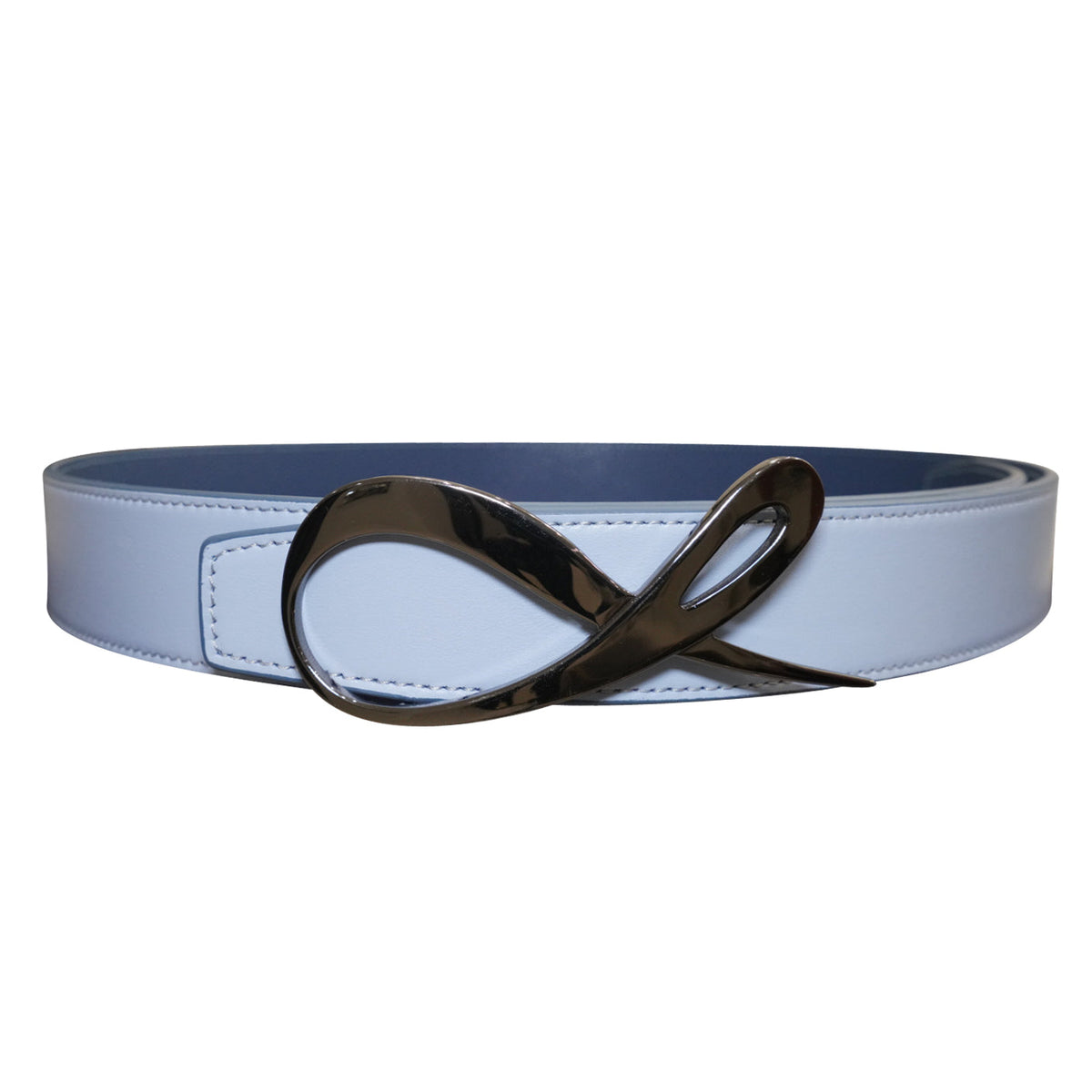 Aegean Blu Maya Black Enamel Reversible Belt-1