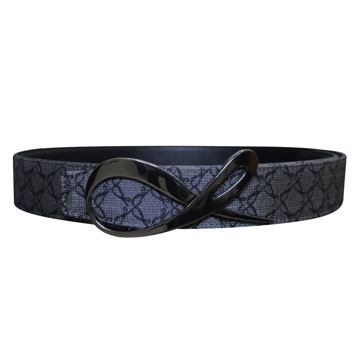 Charcoal Nero Logo Black Enamel Reversible Belt