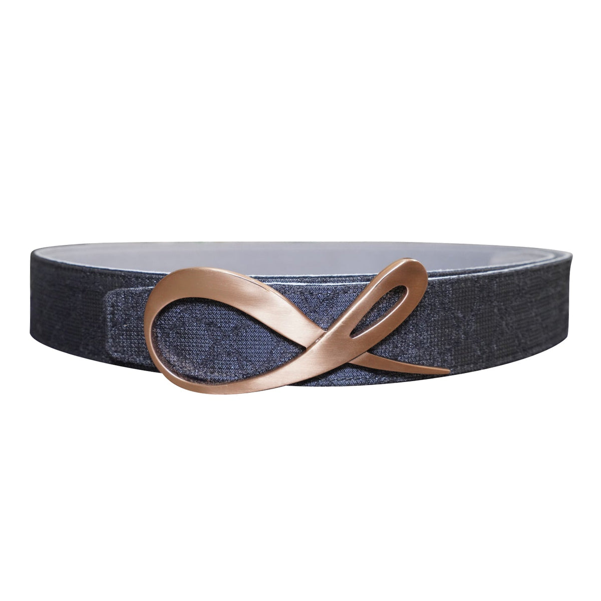 Grigio Logo Suede Rose Gold Reversible Belt