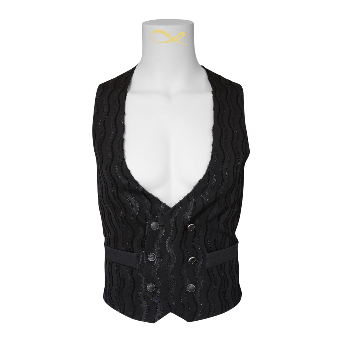 Rippled Inox Double Breasted Waistcoat-3