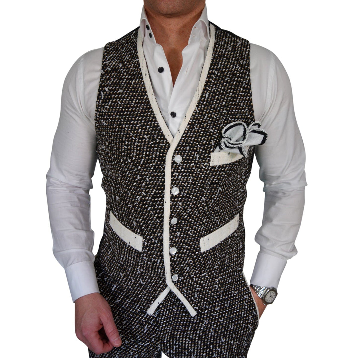 Tourmaline Boucle Ciottoli Waistcoat-1