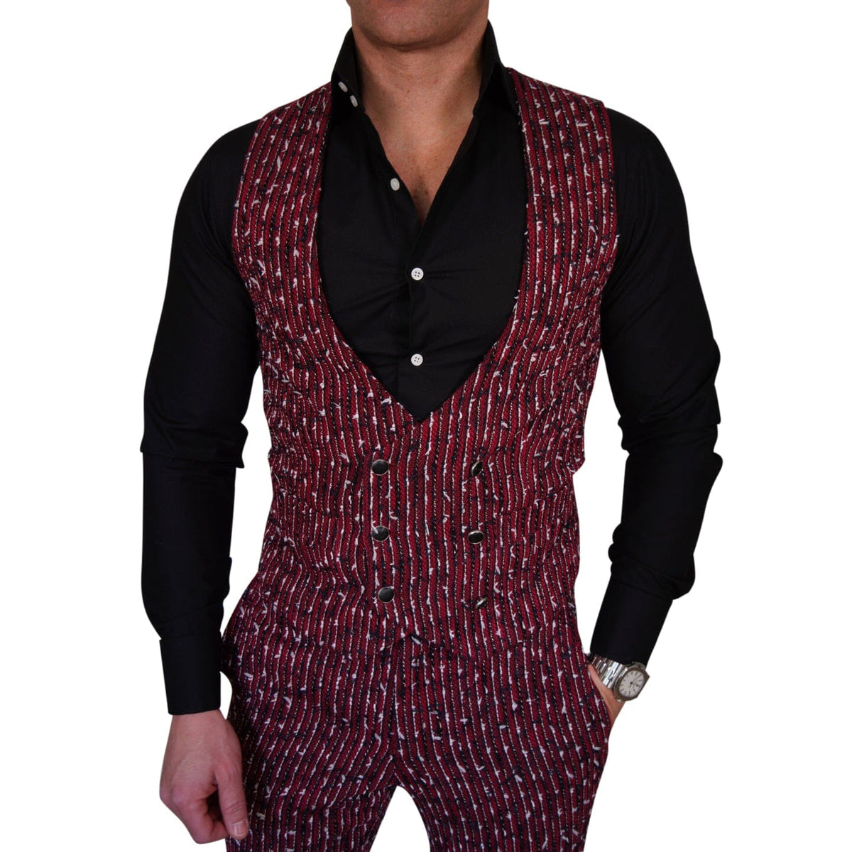 Ruby Boucle Naked Ciottoli Waistcoat-1