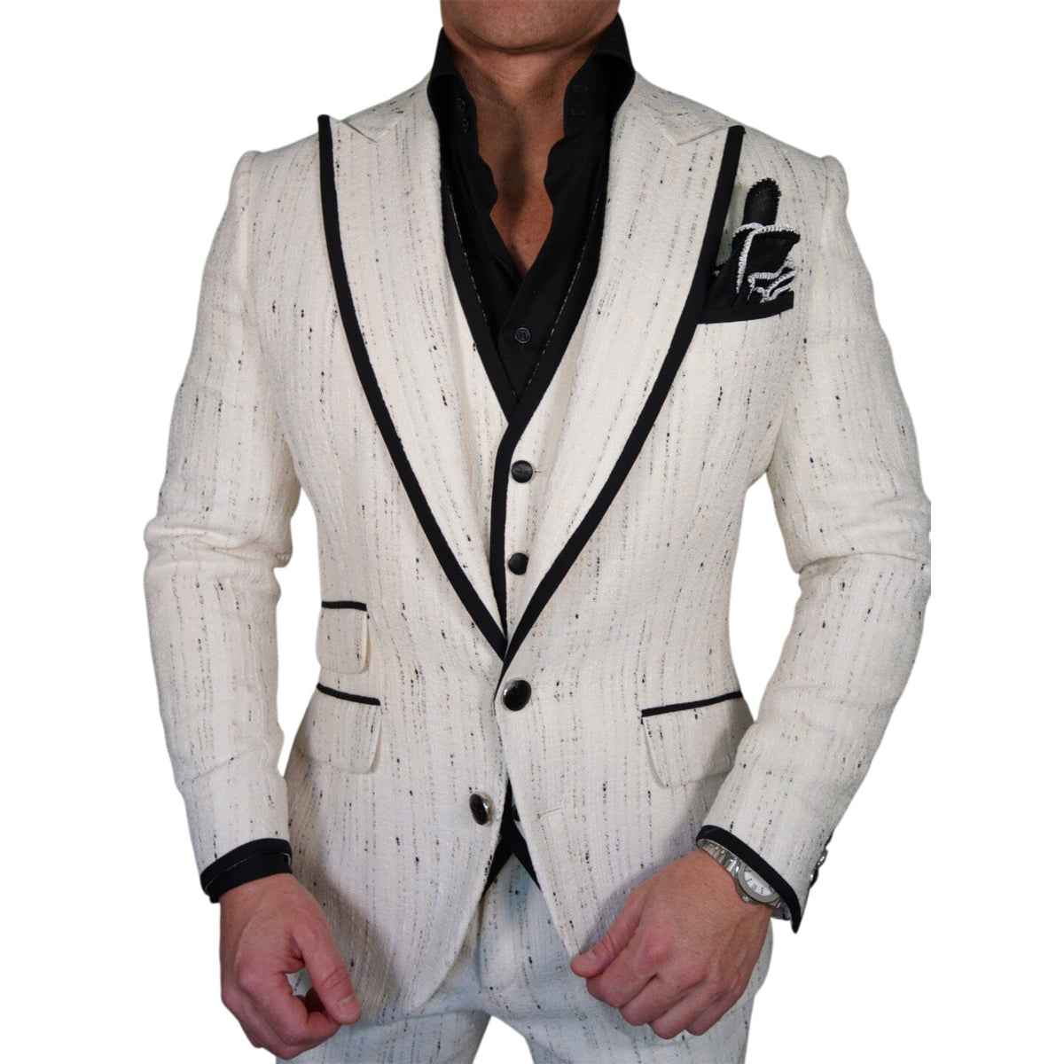 Vanilla Stracciatella Tweed Jacket-3