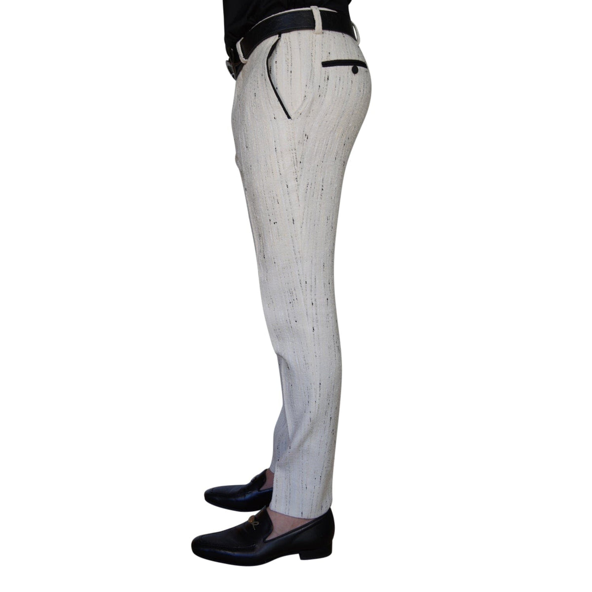 Vanilla Stracciatella Tweed Trousers-3
