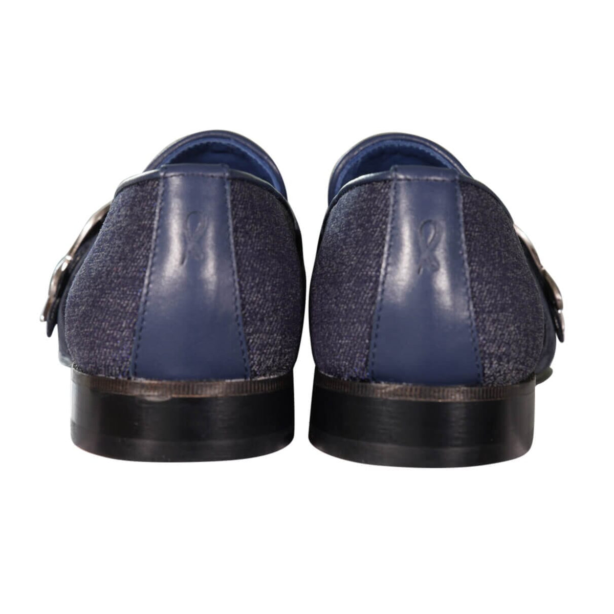 Vintage Denim Tweed Rose Gold Monk Loafer-8