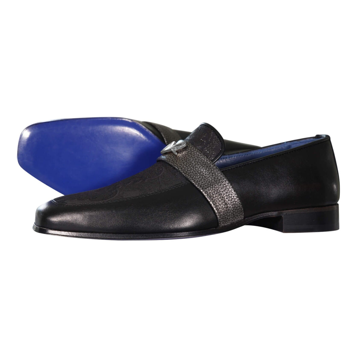 Black Oro Versailles With Silver Hardware Loafer