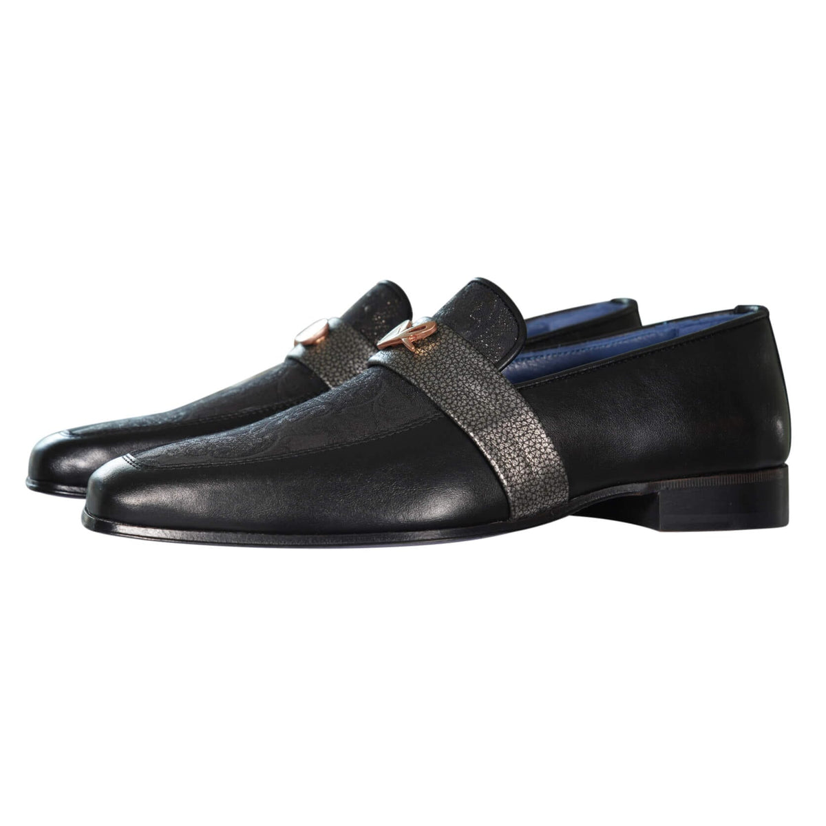 Black Oro Versailles With Rose Gold Hardware Loafer